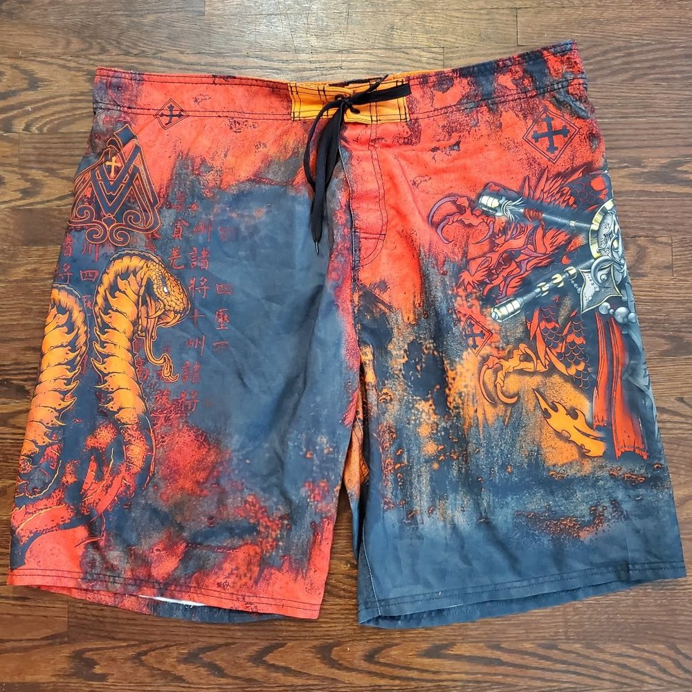 MMA Elite Board Shorts Bathing Suit Swim Trunks Size XL